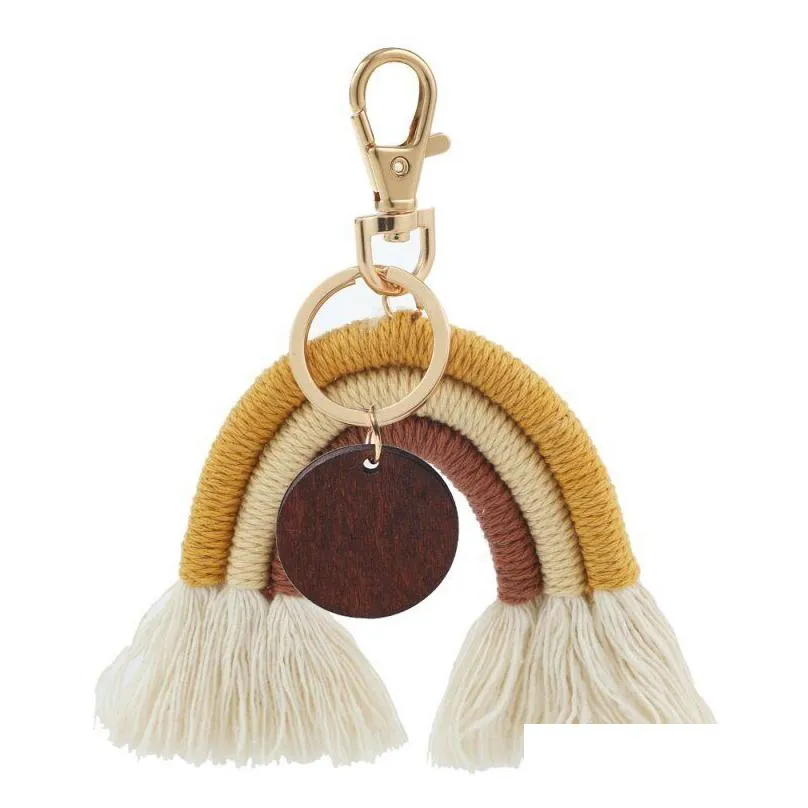 dhl rainbow tassel key chain key ring for ladies handmade keychains boyfriend gift girl cute keychain bag charm