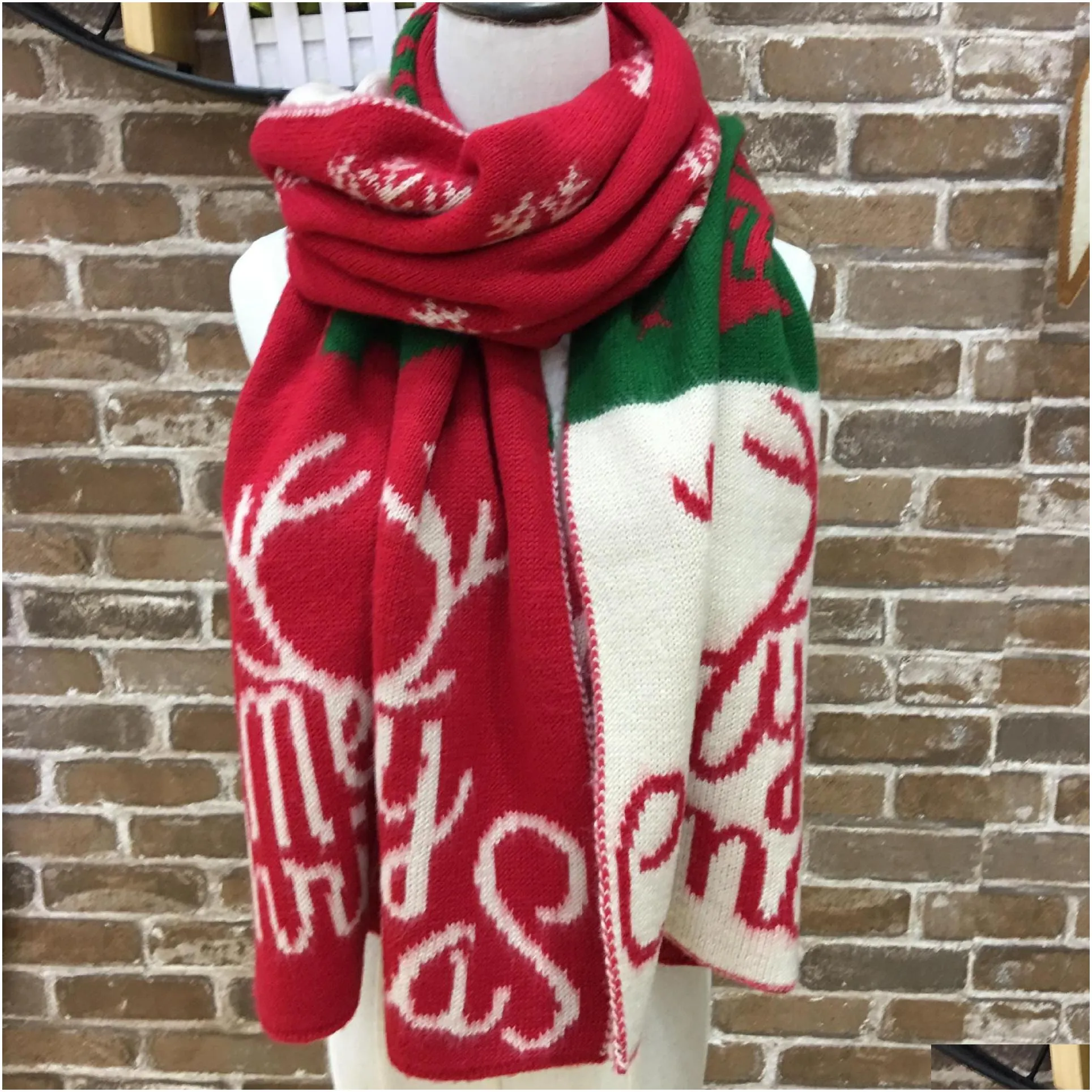 dhl shipping 4 colors elk knit scarf woman cartoon christmas knit beanie cap cute girl crochet scarves outdoor winter warm ski warm fy6180