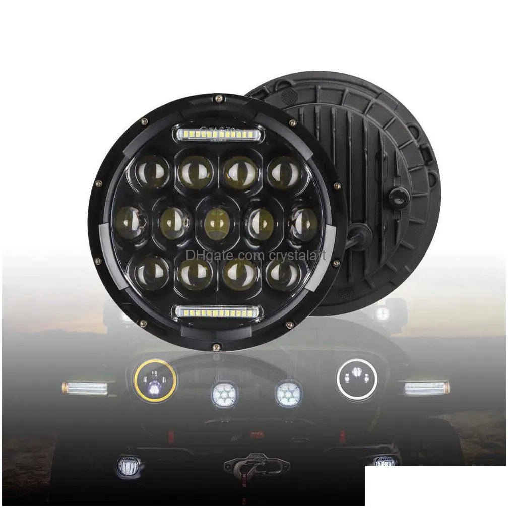 1pc 7inch led headlight rgb hi/lo h4 light halo ring angle eyes lamp for samurai offroad drl headlamp o3w0