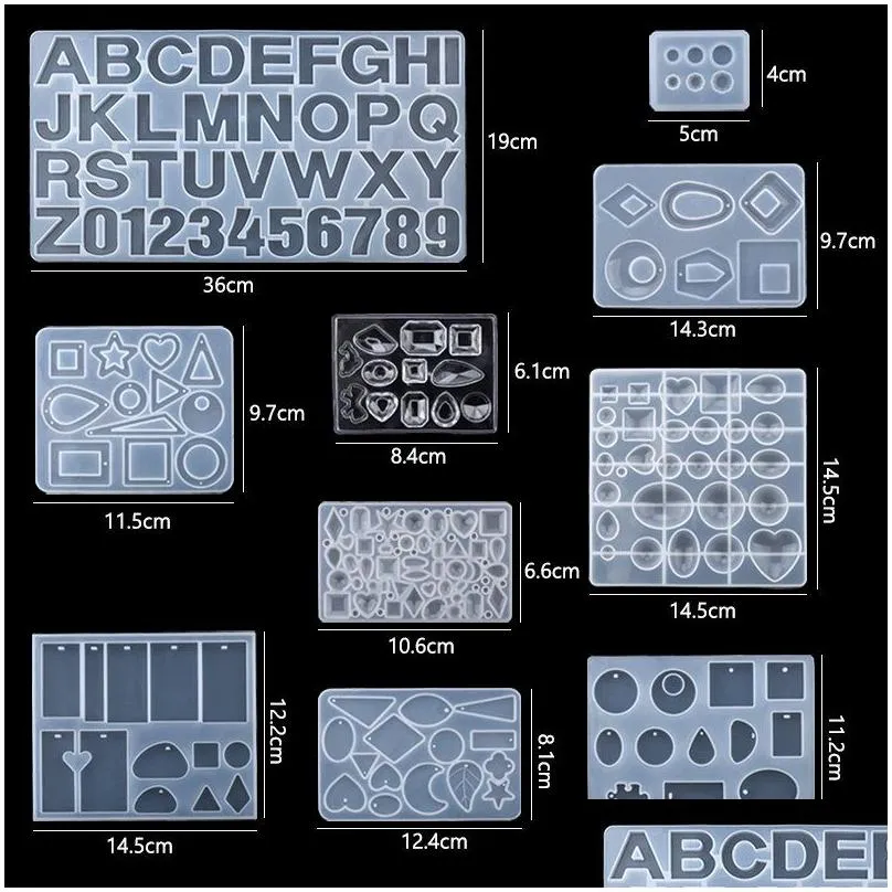 Mixed Style Jewelry Epoxy Casting Molds Tools Set Silicone UV Clay Resin For making DIY