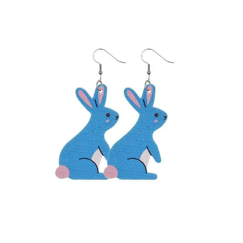 21 styles easter pu leather rabbit earrings charm cute egg bunny pu earring spring party gift jewelry