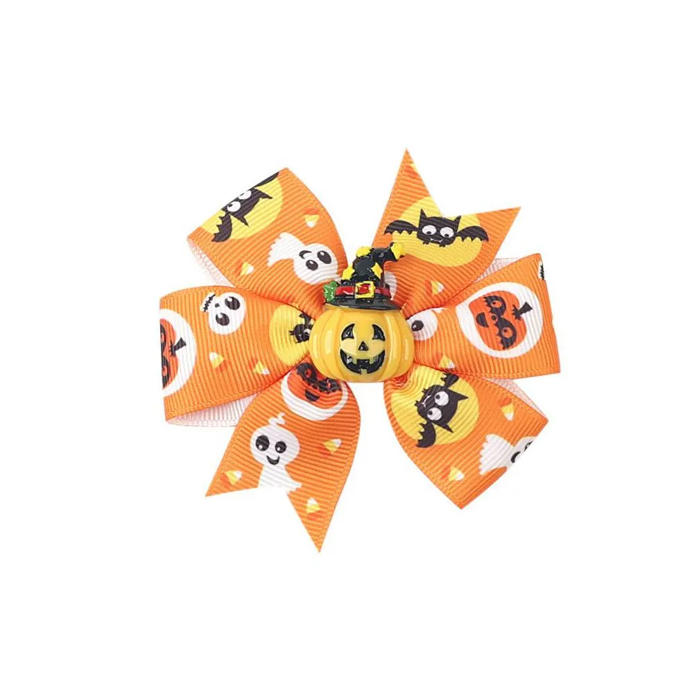 2022 cartoon halloween head decor accessories hair clips pins bat pumpkin ghost spider design headwear costume props