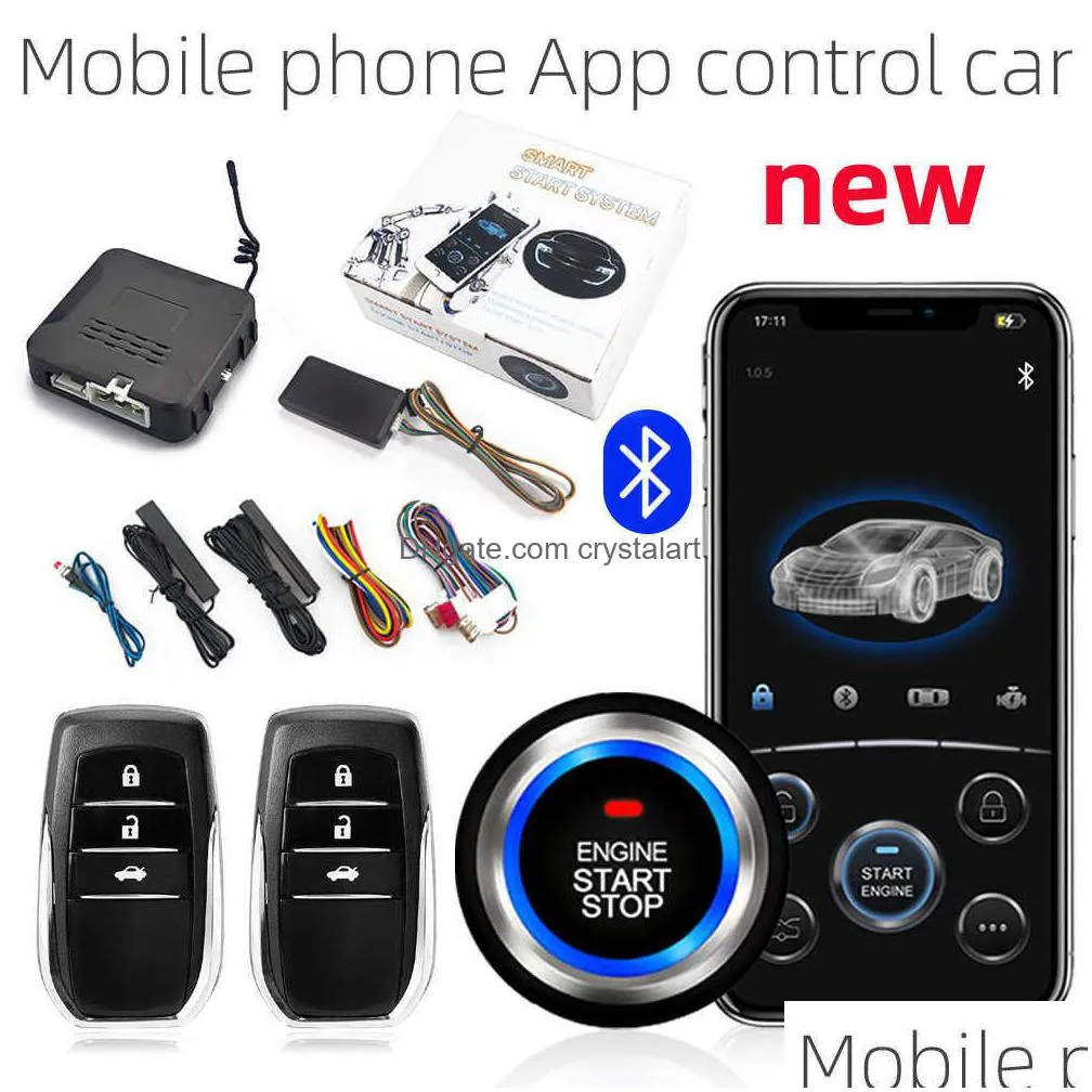 car remote start stop kit bluetooth mobile phone app control engine ignition open trunk pke keyless entry car alarm