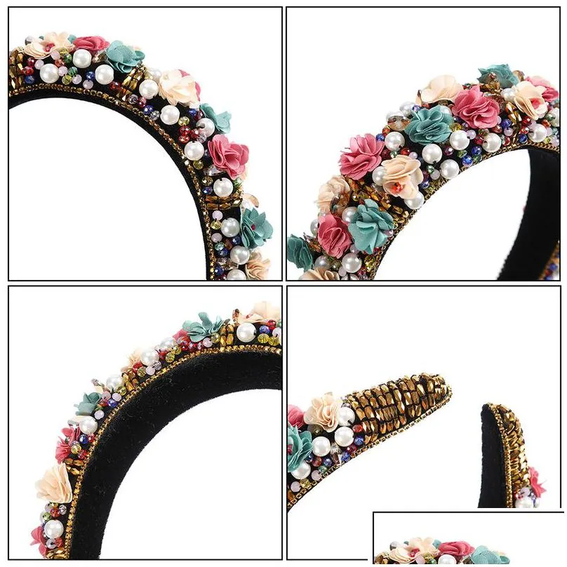 haimeikang wedding luxurious headband head hoop women fashion bezel headwear rhinestones padded limited edition hair accessories