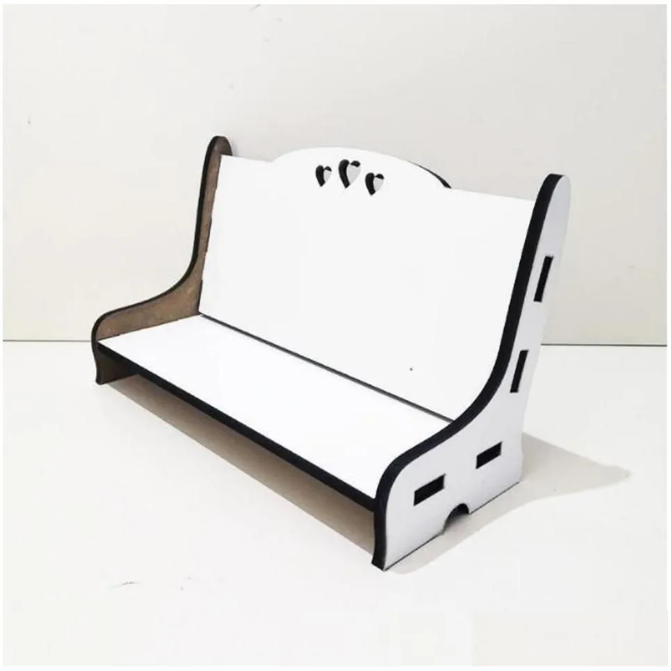 sublimation mdf memorial bench for desk decoration personalized gloss white blank hardboard love bench wholesale fy5421