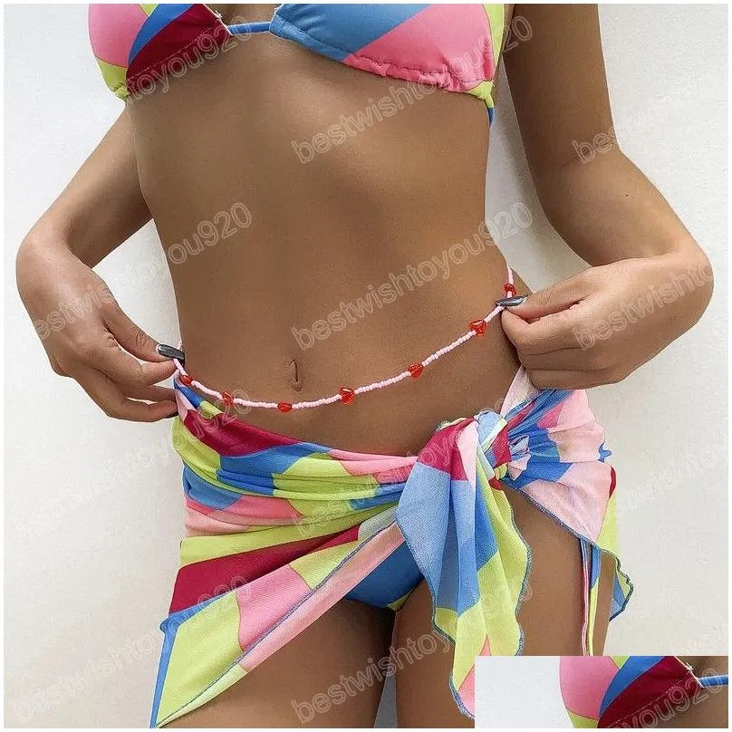 Fashion Summer Sweet pink love Beach Beaded Women`s Waist Chain Body Jewelry Sexy Bikini Belly Chain For Women Accessories