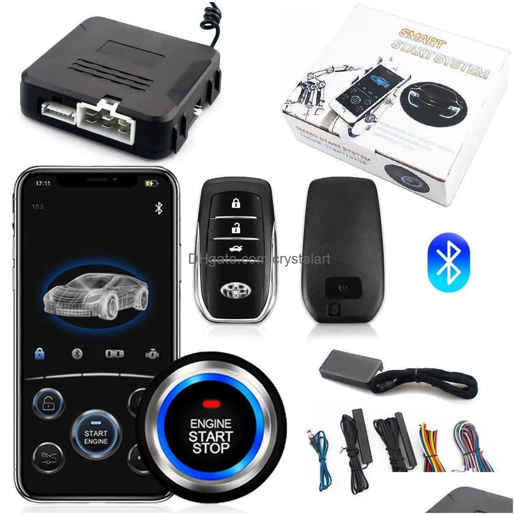 car remote start stop kit bluetooth mobile phone app control engine ignition open trunk pke keyless entry car alarm