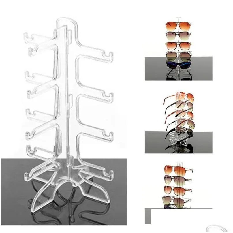 4 Layer Plastic Frame Display Stands 3 Colors Fashion Sun Glasses Eyeglasses Plastic Eyewear Counter Showing Stand Holder Rack