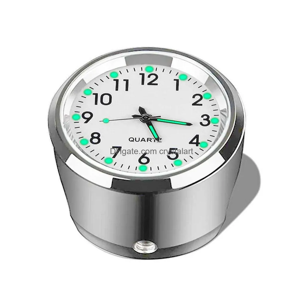 car motorcycle bike clock chrome waterproof motorhandlebar mount quartz watch aluminum luminous clock motoraccessori