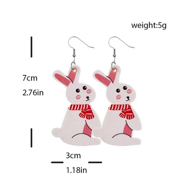 21 styles easter pu leather rabbit earrings charm cute egg bunny pu earring spring party gift jewelry