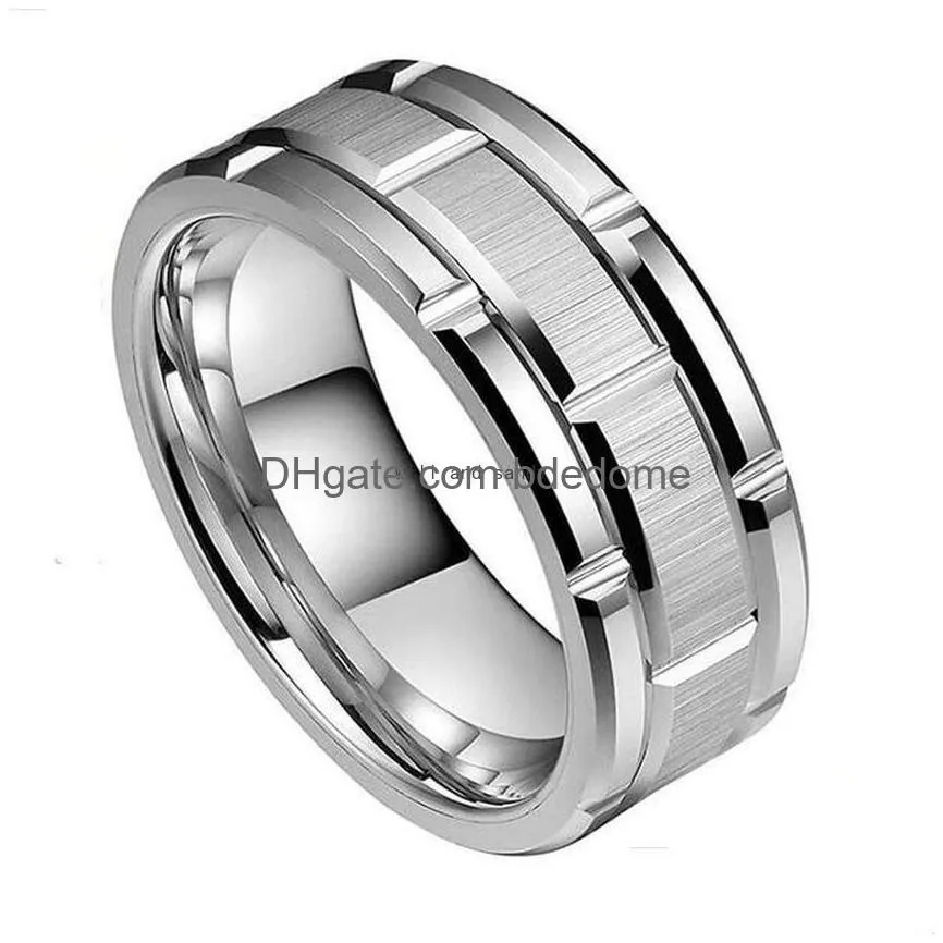 groove ring band finger stainless steel gold hiphop wedding bands women men fashion jewelry will and sandy