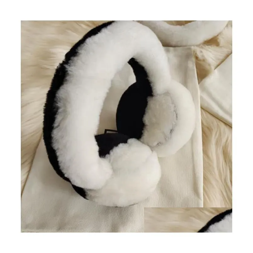 9 styles designer thick rabbit fur wool earmuffs fashion warm ear cover autumn winte women headwear