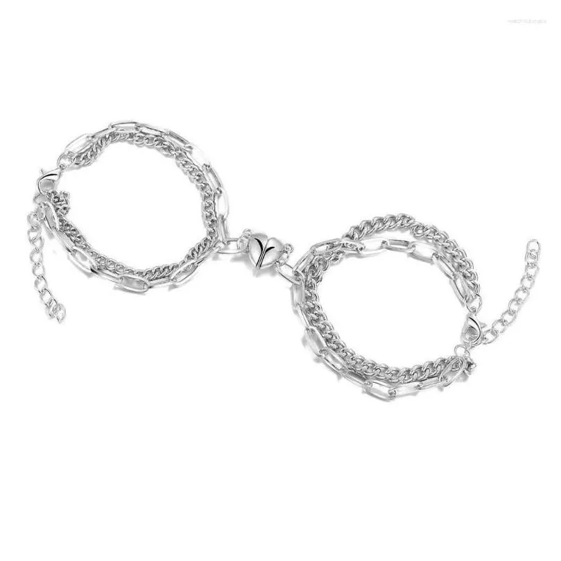 charm bracelets couple love magnetic bracelet for women fashion double layer splicing intertwine jewelry girlfriends gift 2023