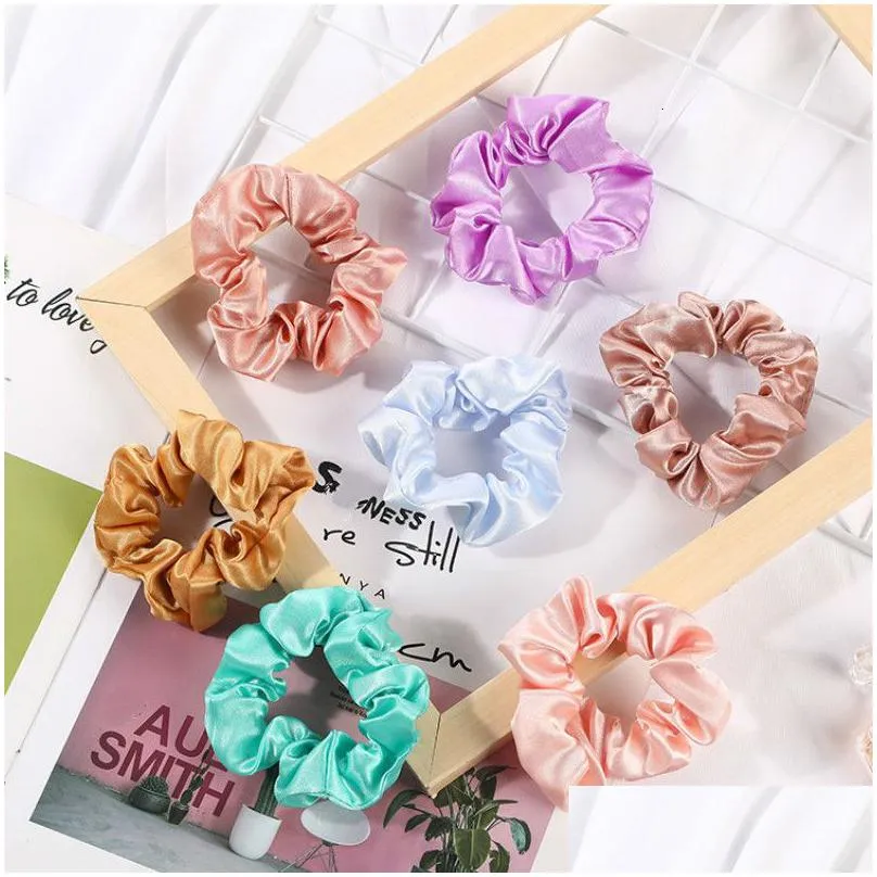 headwear hair accessories 60 pcs lots vintage scrunchie pack stretchy women elastic bands girl rubber clips ties tail holder 230313