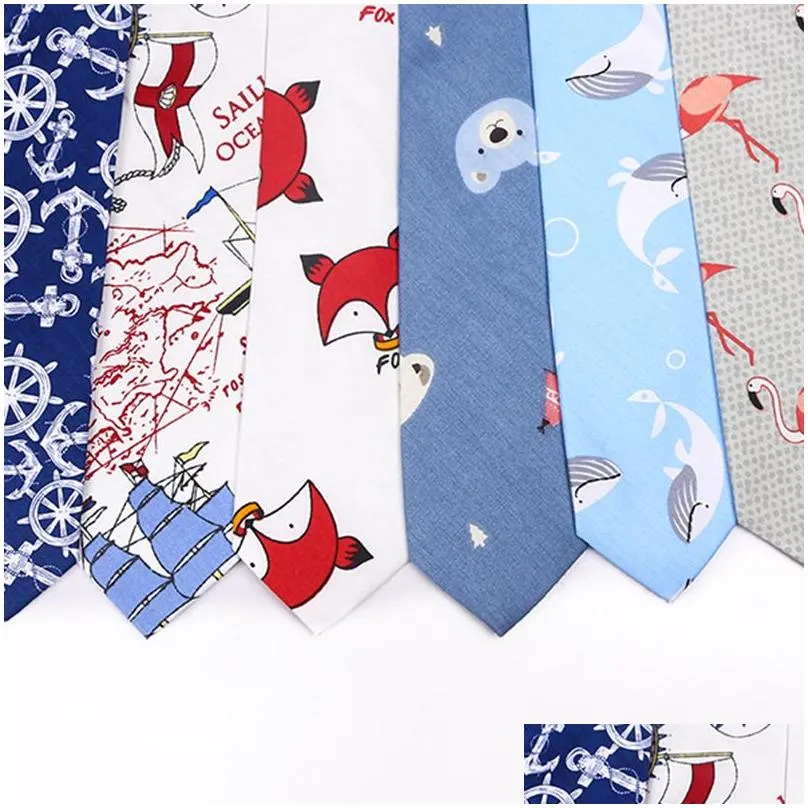 Neck Ties Linbaiway 7cm Women Skinny Tie For Mens Suit Wedding Casual Cotton Neckties Classic Long Male Custom LOGO1