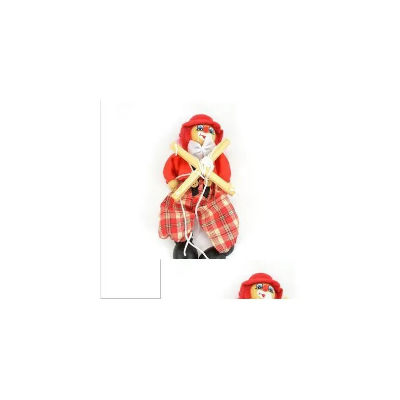 25cm funny party vintage colorful pull string puppet clown wooden marionette handcraft joint activity doll kids children gifts 7 style