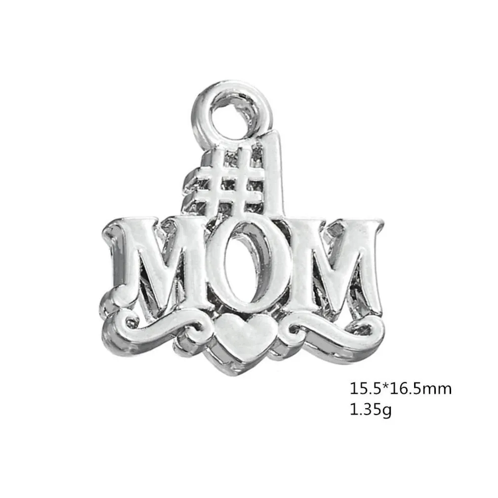  fashion easy to diy 30pcs 1 mom charms for love mother jewelry making fit for necklace or bracelet