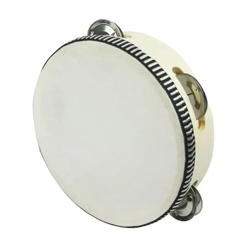 6 inches tambourine drum bell hand held tambourine birch metal jingles kids school musical toy ktv party percussion toys