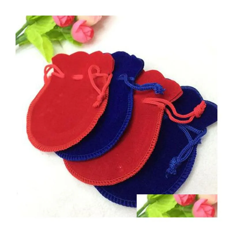 100pcs Velvet Jewelry pouches ring earrings pendant charm packing Bag Bundle gift Bags Size 7.5*9.5cm free shipping