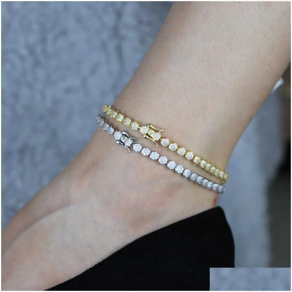 silver color sparking 5a cz charm anklet round zircon 5mm tennis chain anklets ice out bling hip hop fashion women jewelry 211018