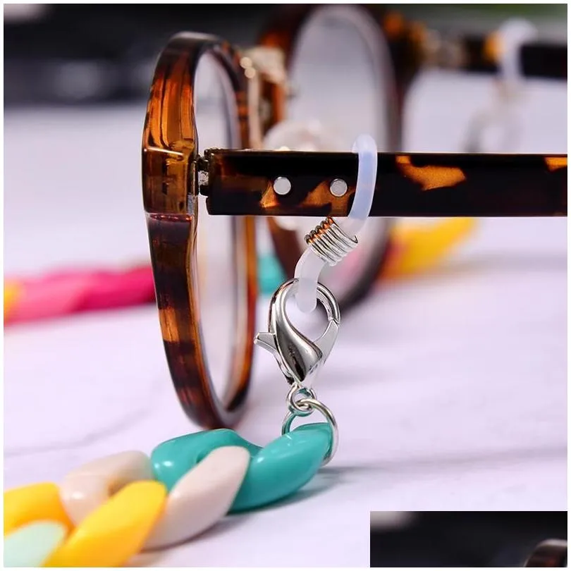 sunglasses frames rainbow bigger acrylic chain on the neck women mask holder glasses starp lanyard fashion reading eyewear