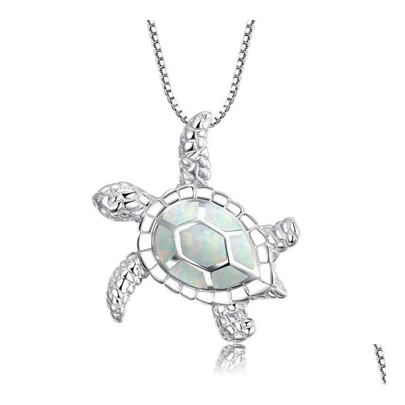 2020 newest factory directly sell best christmas holiday fashion alloy opal necklace for woman turtle necklace