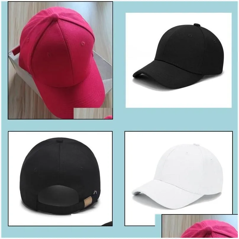 Snapbacks Baseball Cap Classic Adjustable Plain Hat Men Women Color Black Drop Delivery Sports Outdoors Athletic Outdoor Accs Caps He