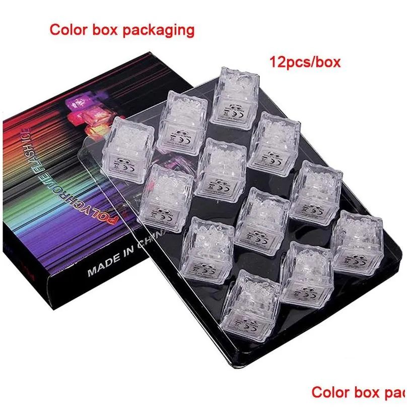 LED Ice Cubes DIY Colorful Mini LED Party Lights Crystal Cube Water-Actived Light-up LED Glow Light Drinking Wine Wedding Party
