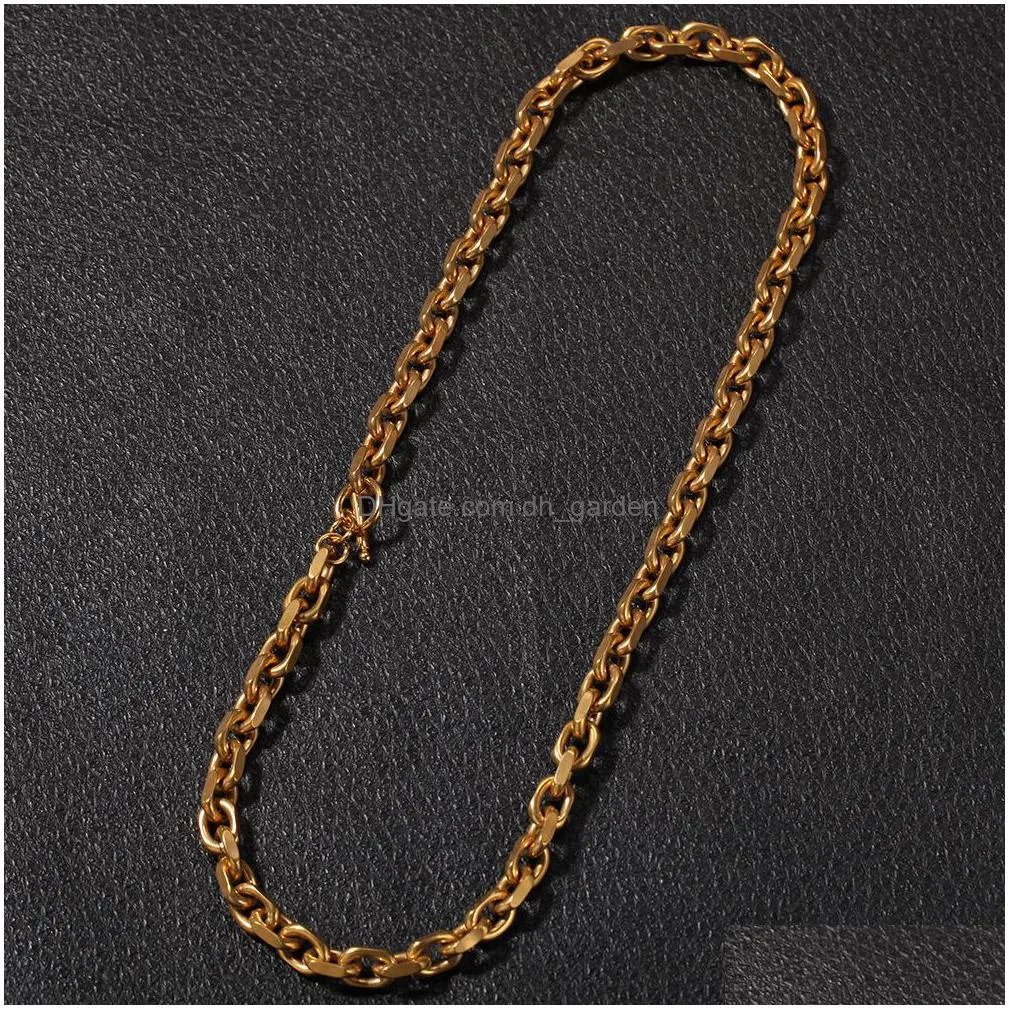 mens hip hop gold chain necklace fashion stainless steel chains bracelet necklaces jewelry set