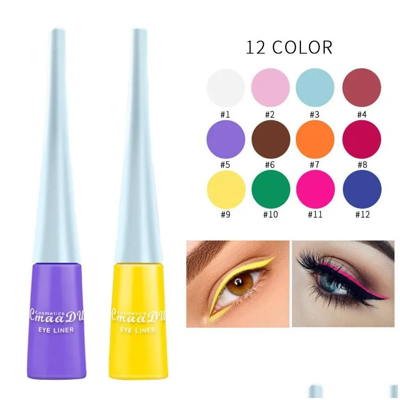 CmaaDu Color Liquid Eyeliner 17 Colors Matte Quick Dry Long Lasting Natural Cosmetics Makeup Eye Liner