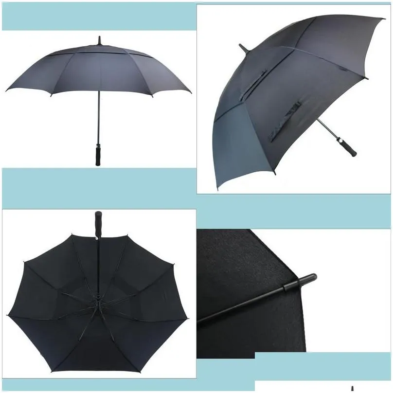 On-Course Umbrella Golf For Men Matic Open Windproof Umbrellas Extra Large Oversize Double Canopy Vented Waterproof Stick 62 Inch Dr