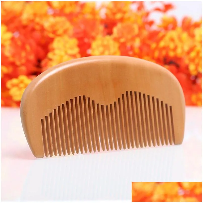 wholesale The Health Benefits Of Natural Peach Wooden Comb Beard Comb Pocket Comb 11.5*5.5*1cm