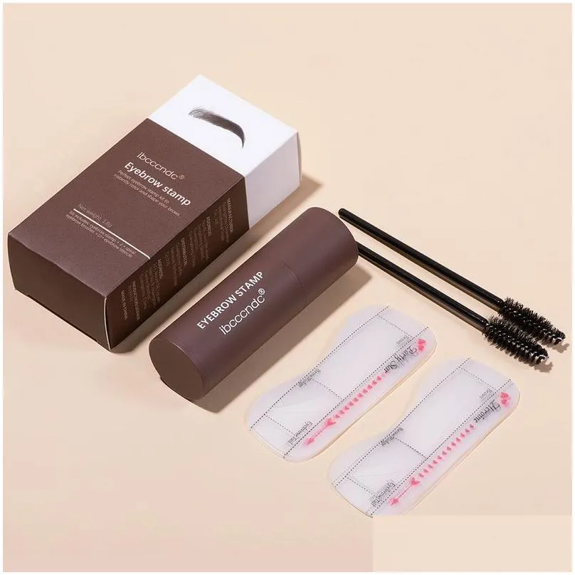 Ibcccndc Eyebrow Stamp Enhancer luxury makeup Eyeliner Tattoo Contouring Eye Brow Powder Brown Color Soft Styling Cream Stencil Pastel Easy for