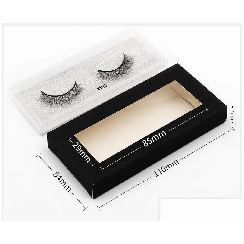 Empty Eyelash Packaging Box Colorful Lash Makeup Case Rectangle Frosted False Strip Boxes Make Up Faux Cils Cases