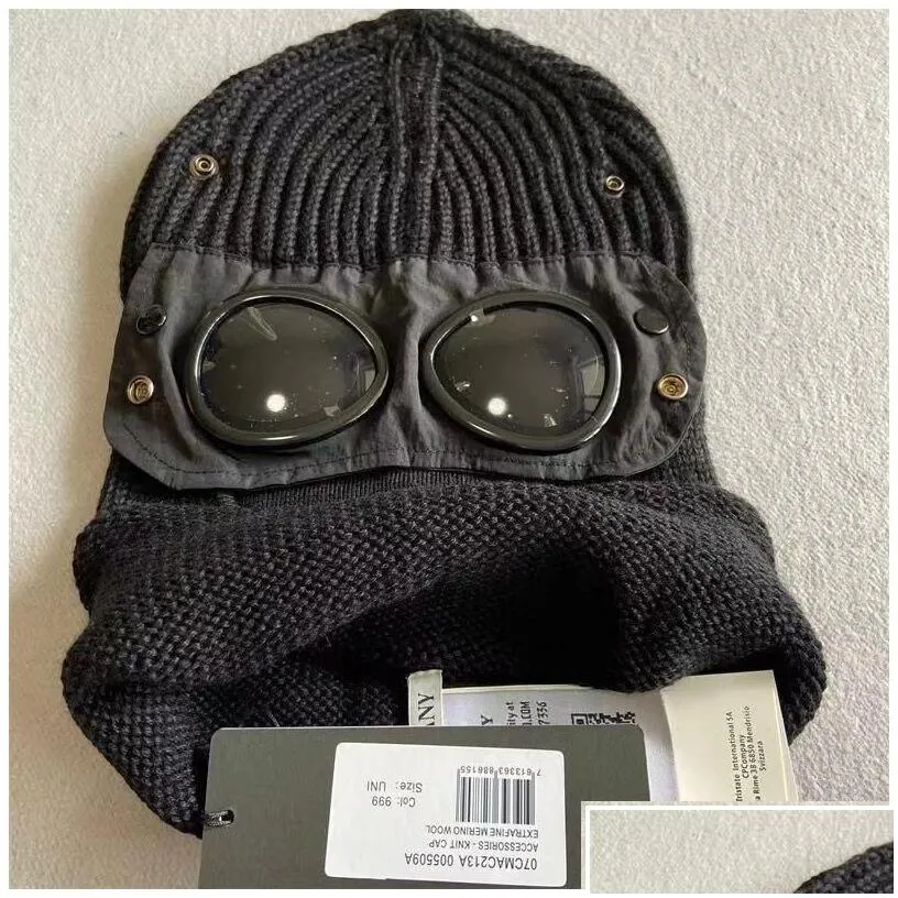 Tactical Hood Two Lens Windbreak Beanies Outdoor Cotton Knitted Men Mask Casual Male Skl Caps Hats Black Grey Drop Delivery Gear Equi