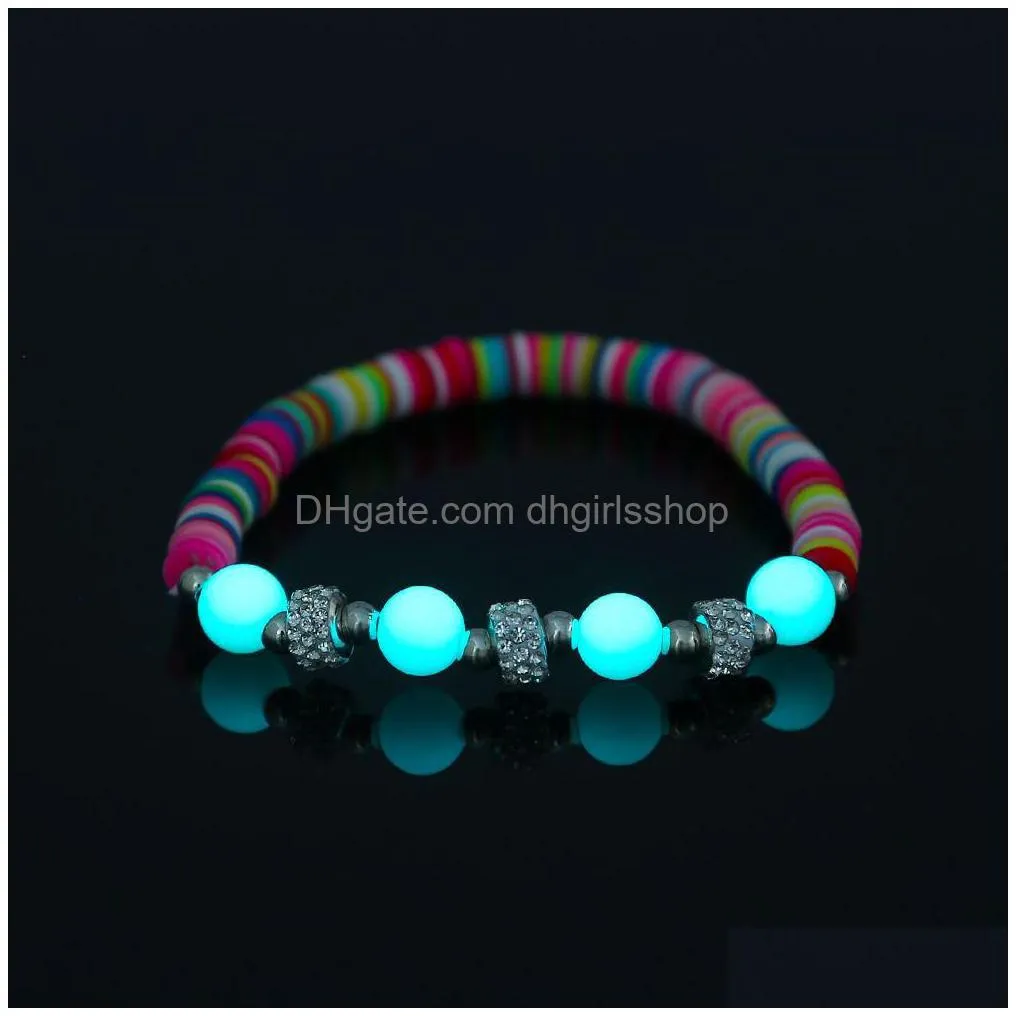 natural stone strands bracelets yoga healing luminous glow in the dark bracelet lotus charm beads for men women