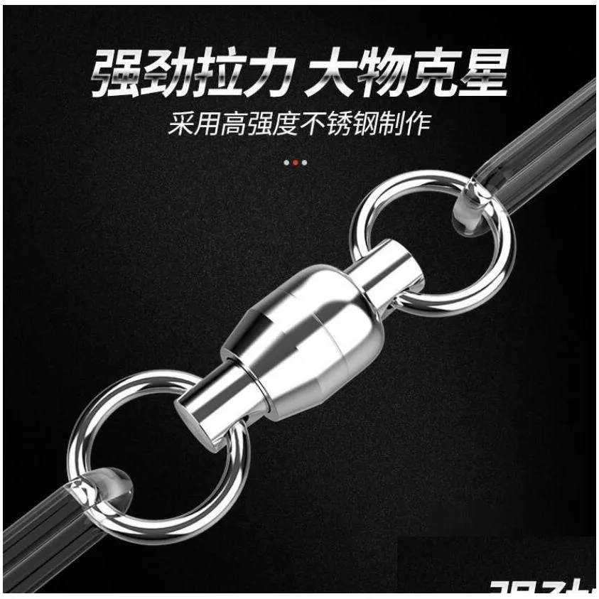 Fishing Accessories Single Melt Ring Swivel High Speed Ball Bearing Metal Stainless Steel Fishings Tackle Haircli Dhwki