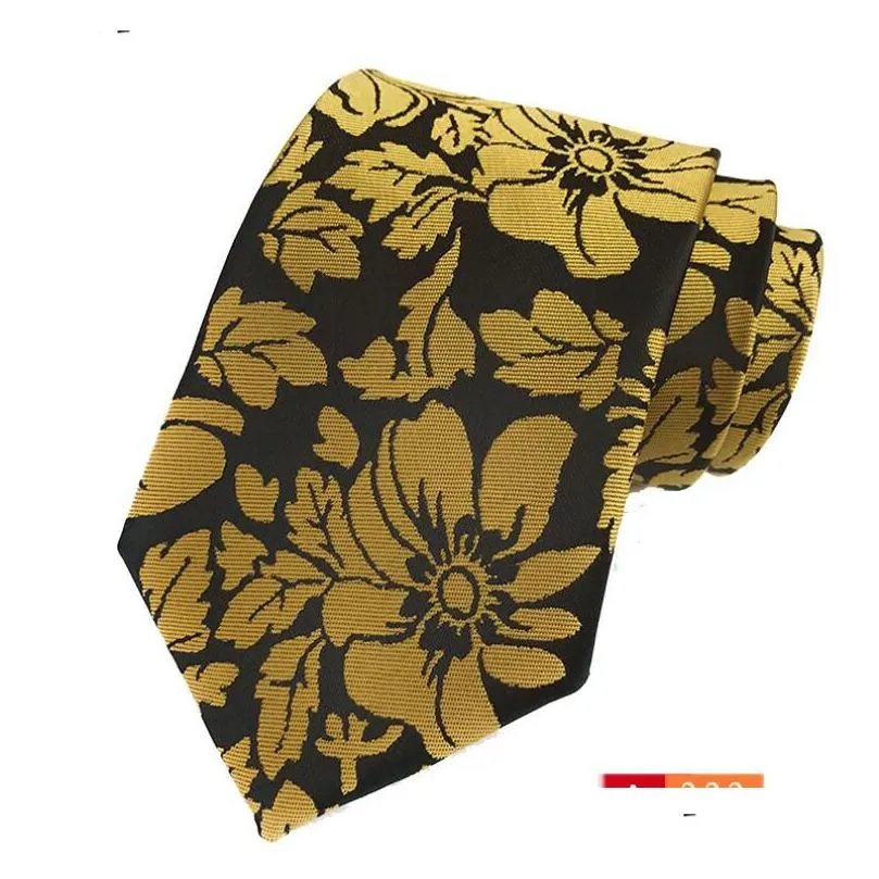 fashion accessories neck ties polyester jacquard flower pattern men business wedding male necktie dress gift 8cm