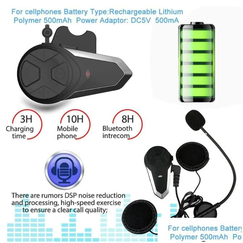 New BT-S3 1000M Motorcycle BT Interphone Motorbike Helmet Wireless Intercom FM Headset Portable Mini Interphone1