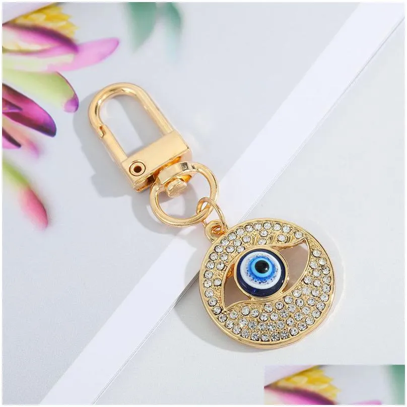 rainbow hand keychain key ring for friend lovers bling heart blue eye bag car box key accessories