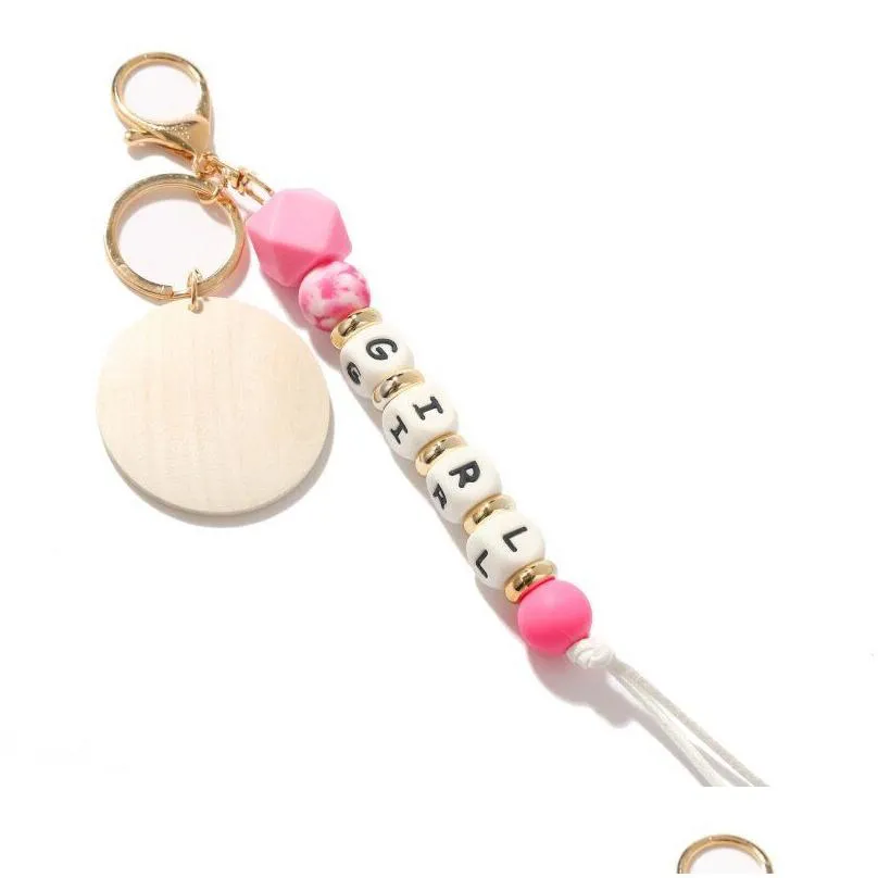 mother`s day gift designer leopard print silicone bead mama wood keychain monogram keychain for mom dhl