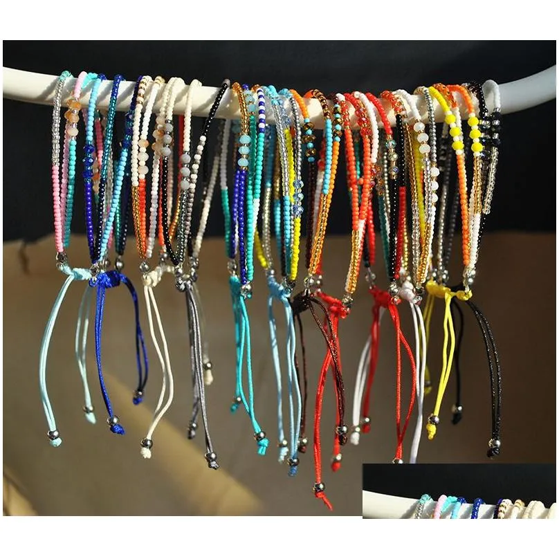 Handmade Bohemian Friendship Bracelets Ethnic Colorful Seed Bead Charm Bracelet For Women Beach Party Gift