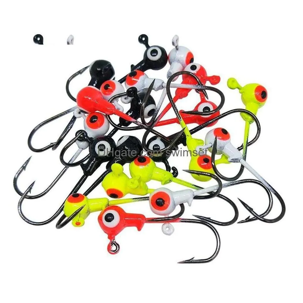 Fishing Hooks Lures Jig Heads With Double Eye Ball Head Sharp For Bass Trout Freshwater Saltwater Mti Pack Drop Deliver Dhqt7