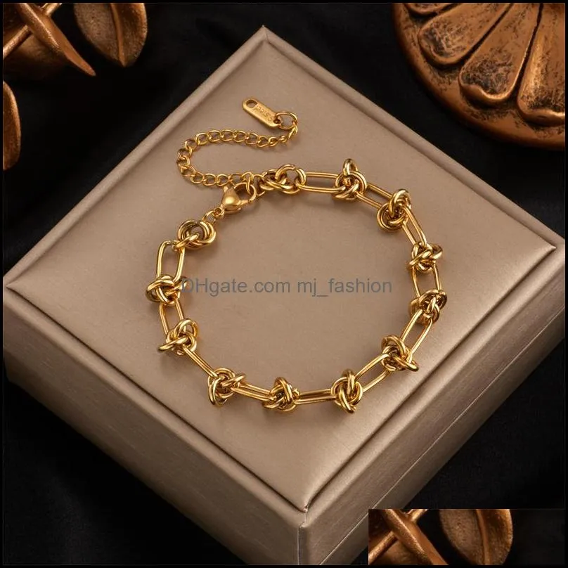 316L Stainless Steel Gold Silver Color Chain Bracelet For Women Classic Rust Proof Fashion Girl Wrist Jewelry Gift 220726