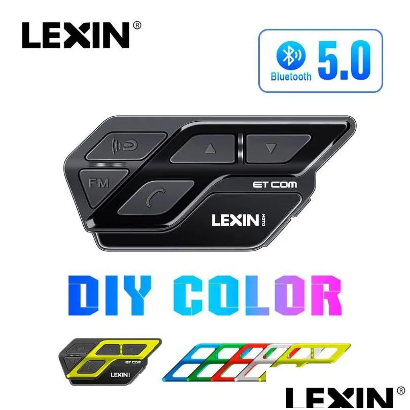 LEXIN ETCOM Motorcycle Bluetooth Helmet Headset Intercom Multicolor FM Wireless BT V5.0 Intercomunicador Moto 1200M Interphone