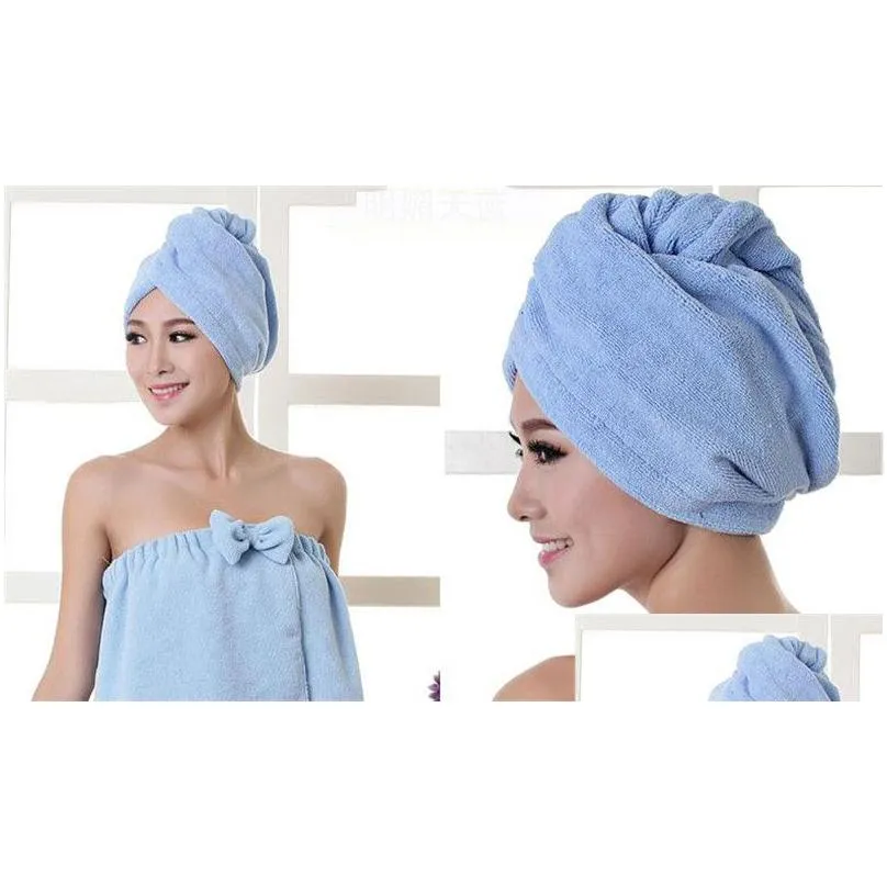 hair turban towel women super absorbent shower cap quick-drying towel microfiber hair dry bathroom hair cap cotton 60x25cm dc034