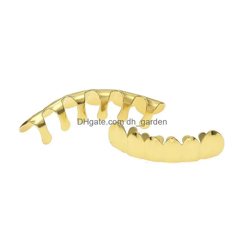 gold plated teeth grillz set grills high quality mens hip hop jewelry