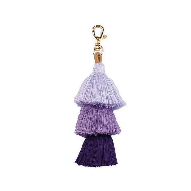 tassel diy multi-color combination zinc alloy keychain fashion ladies gift pendant bag decoration accessories