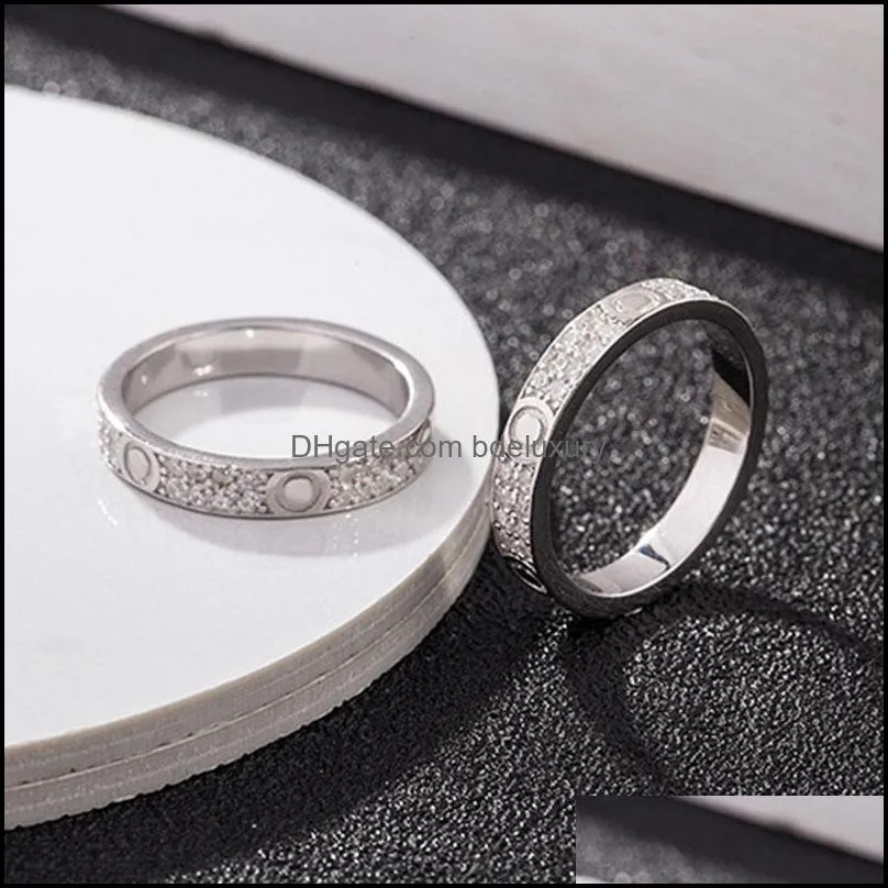 love ring womens couple Diamond screw stainless steel zircon jewelry gifts for woman Accessories wholesale