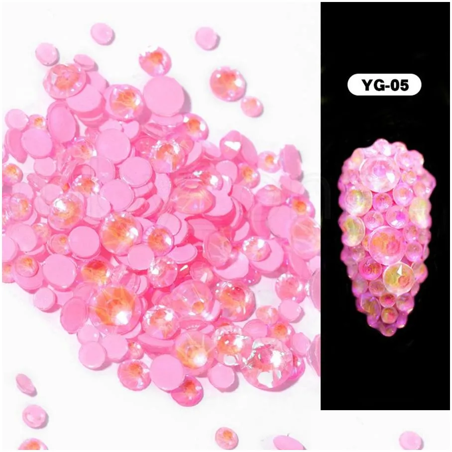 Luminous 3D Crystal Nails Art Rhinestone Flatback Glass Nail art Decoration 3D Glitter Diamond Drill Makeup Tools RRA2078